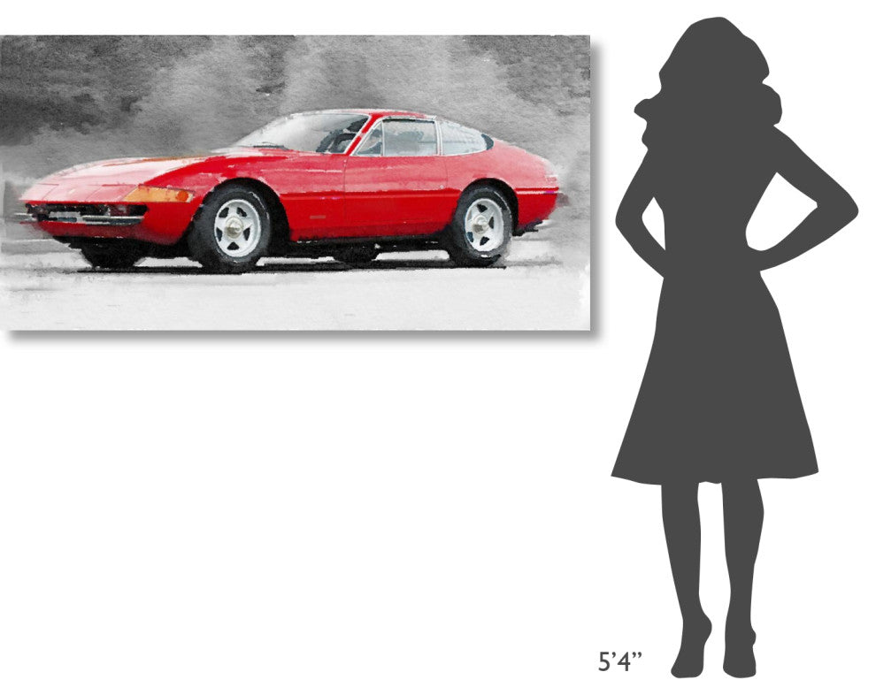 "1968 Ferrari 365 GTB4 Daytona Watercolor" Fine Art Print