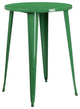 30" Round Green Metal Indoor-Outdoor Bar Height Table