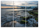 "White Waves Hitting Rocky Seashore" Metal Wall Art, 3 Panels, 36"x28"