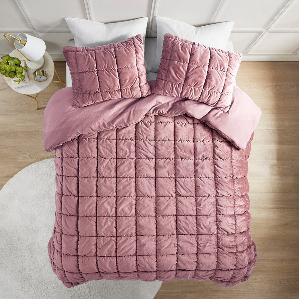 Intelligent Design Velvet Dream Puff 3 Piece Comforter Set