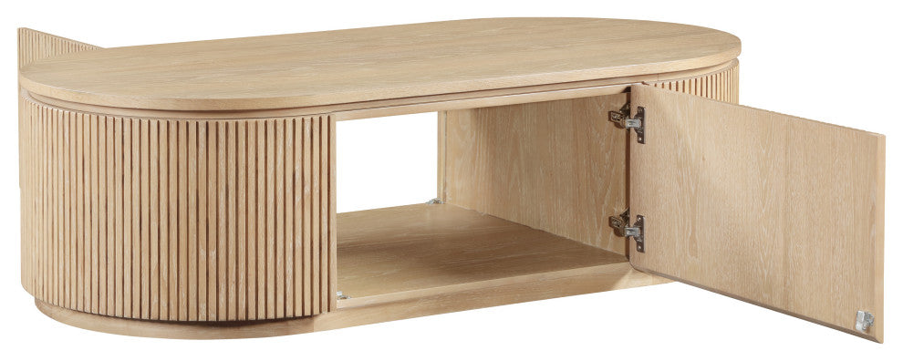 Moana Wood Storage Coffee Table, Natural, 52" W X 26" D