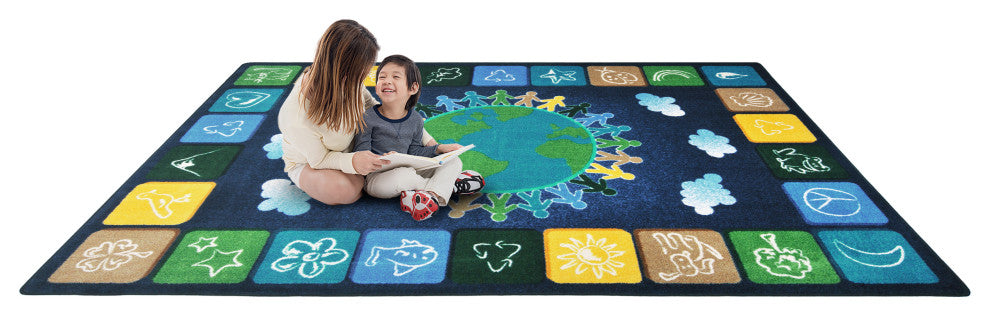 One World 7'8" X 10'9" Area Rug, Color Neutrals