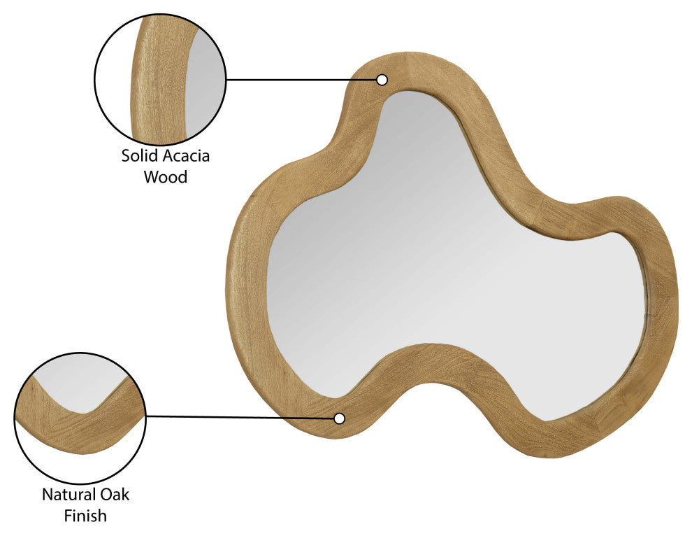 Oblique Mirror, Oak, 28" X 38"