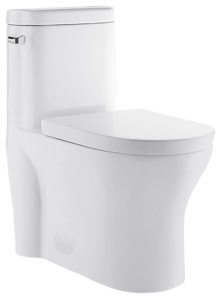 Monaco One Piece Elongated Left Side Flush Handle Toilet 1.28 gpf