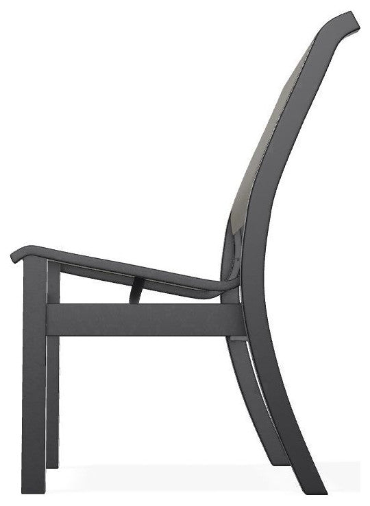 Leeward Sling Stackable Outdoor Dining Chair, Storm/Black