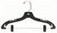 Plastic Combo Hanger, Black, Chrome Finish, Set of 100