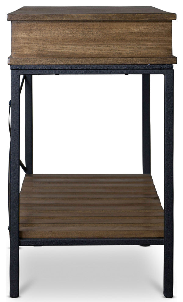 Newcastle Wood and Metal Console Table, Criss-Cross