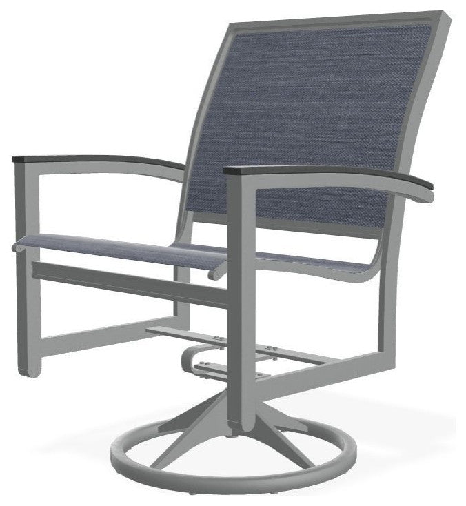 Bazza Sling Outdoor Swivel Rocker, Augustine Denim/Graphite