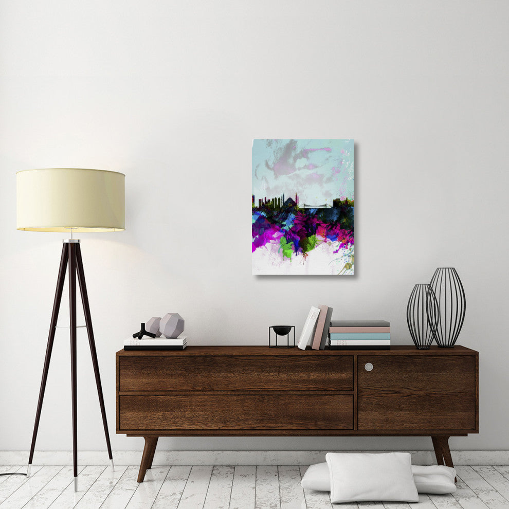"Istanbul Watercolor Skyline" Fine Art Print
