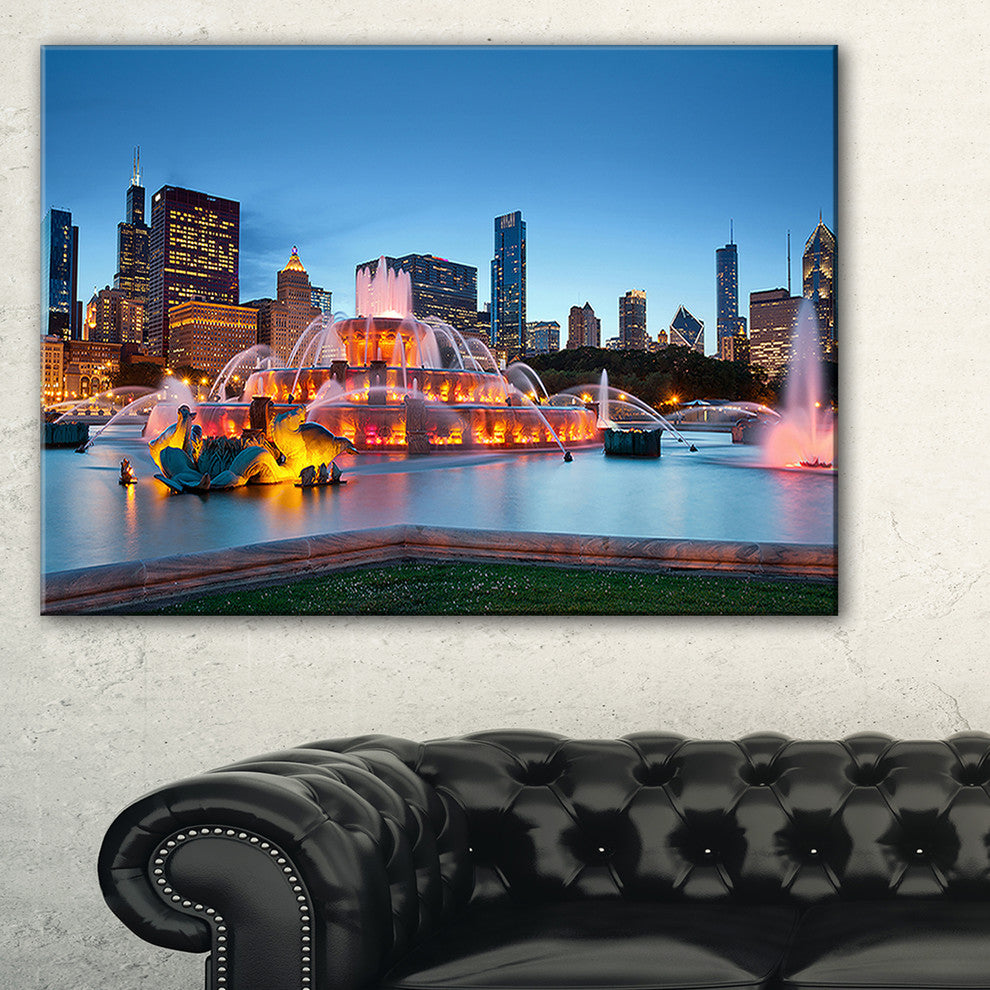 "Colorful Buckingham Fountain" Canvas Print40"x30"