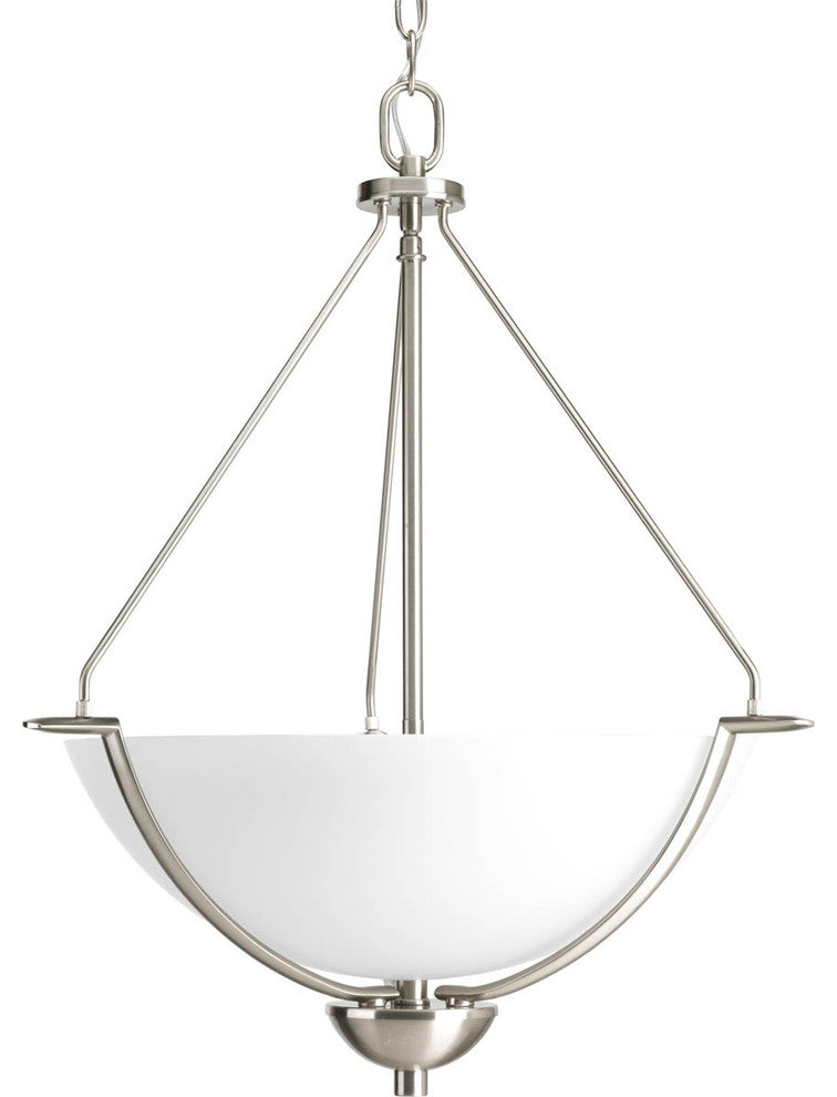 3-Light Inverted Pendant, Brushed Nickel