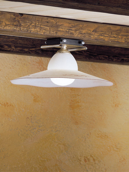 Country Line 1839 Ceiling Mount, Verdigris And Rust, White Scavo