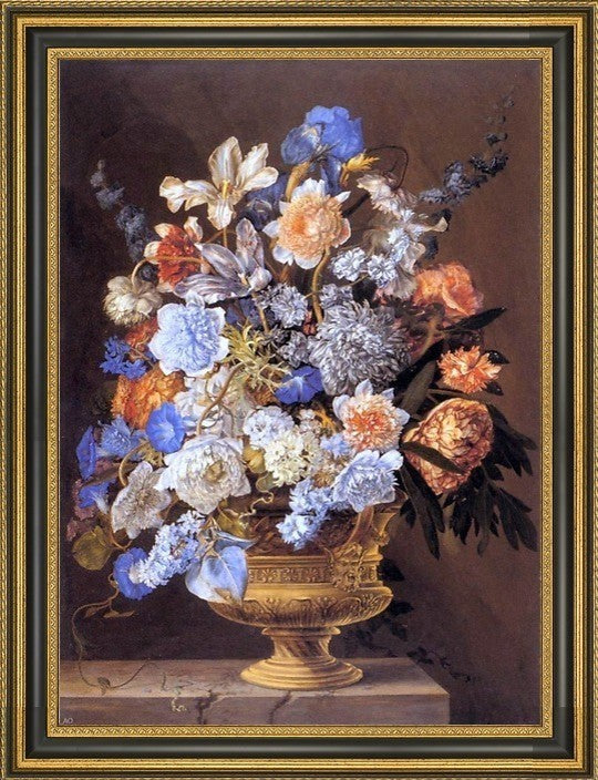 II Jacques Bailly Bouquet of Flowers Framed Premium Canvas Print, 16"x24"