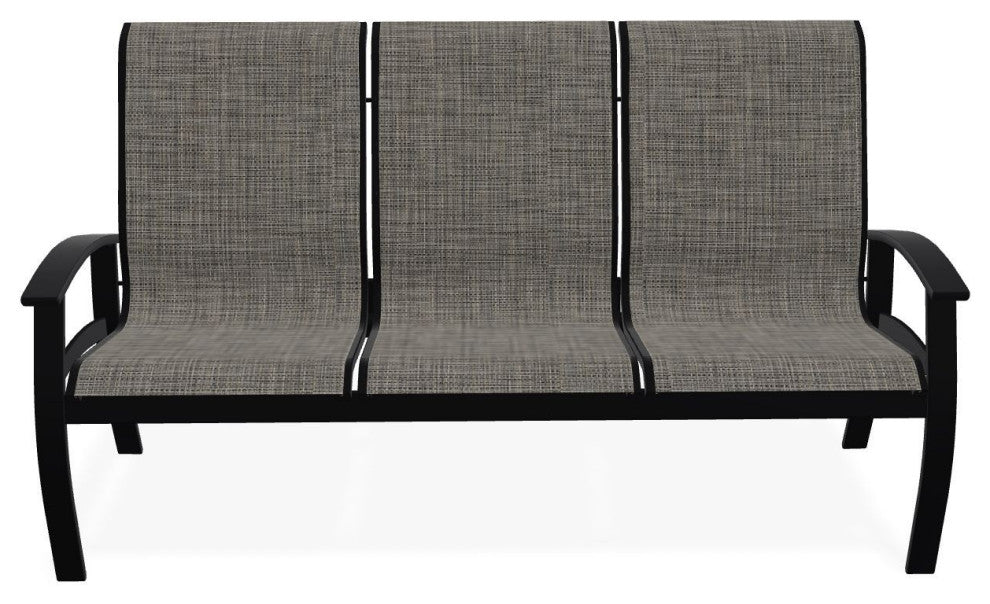 Belle Isle Sling 3-Seat Outdoor Sofa, Storm/Black