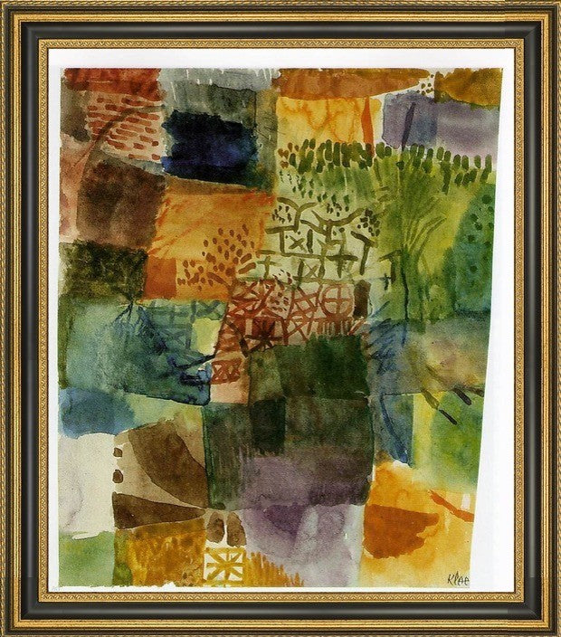 Paul Klee Remembrance of a Garden - 20" x 25" Framed Premium Canvas Print