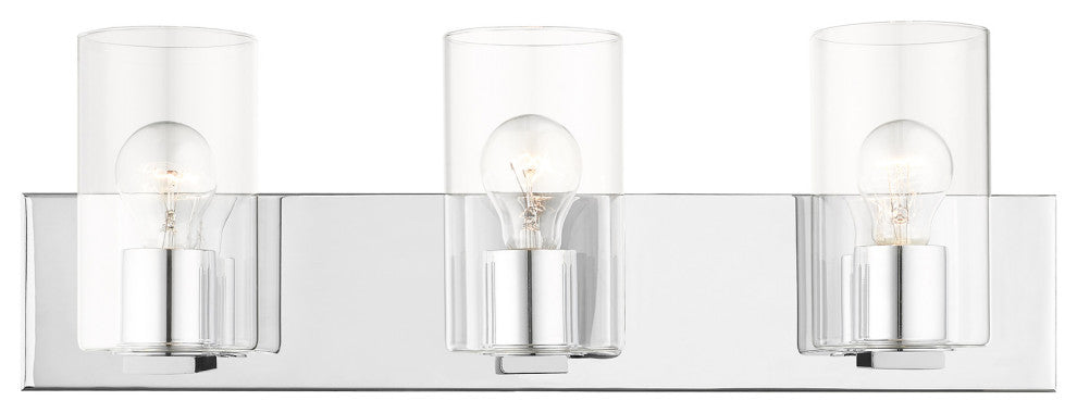 Livex Lighting Zurich 3 Light Polished Chrome Vanity Sconce