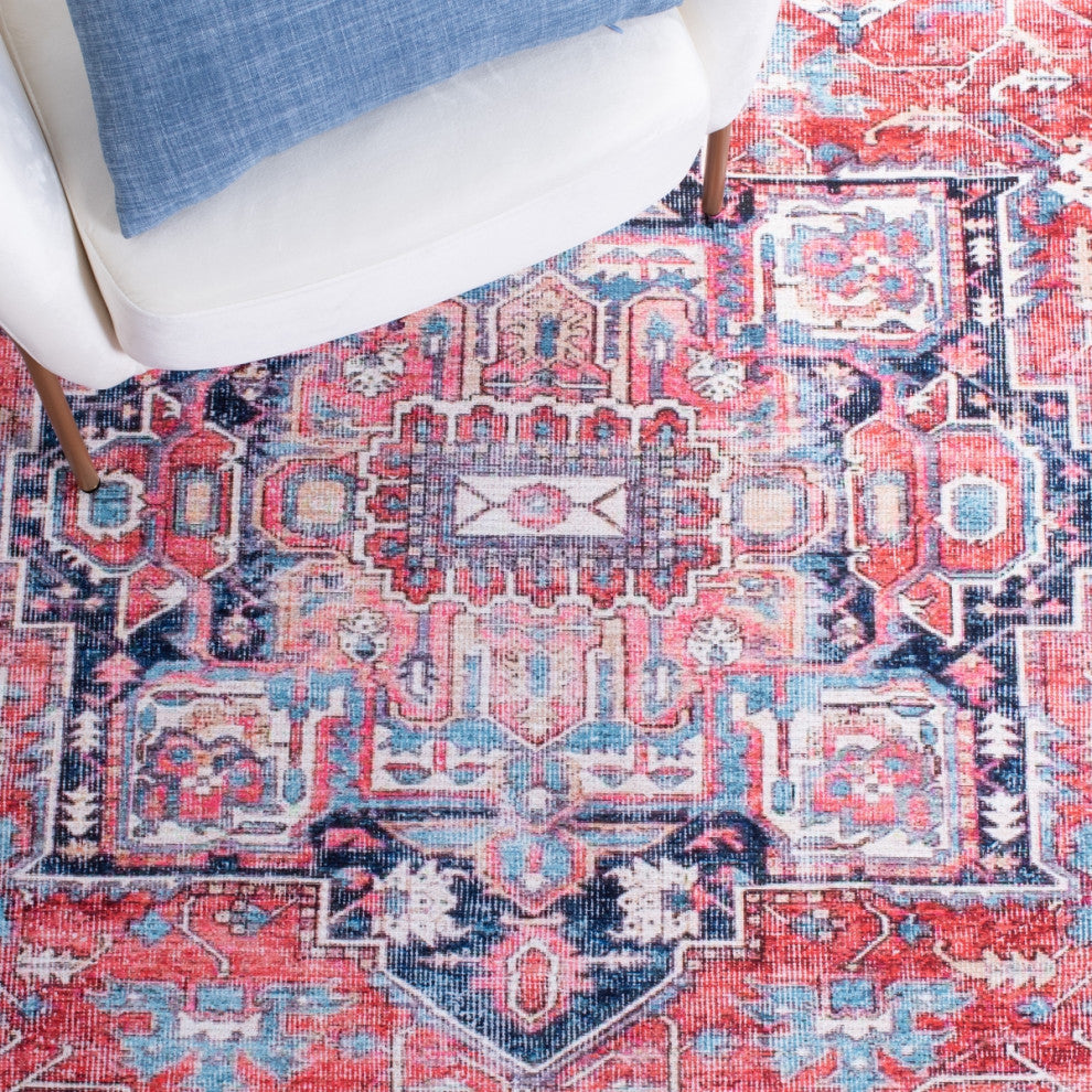 Safavieh Serapi SEP389 Rug Machine-Washable, Red/Navy, 6'7"x9'
