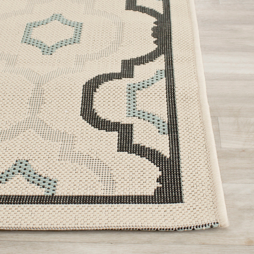 Safavieh Courtyard Cy7938-256A18 Beige, Black Area Rug, 8'0" X 11'0"