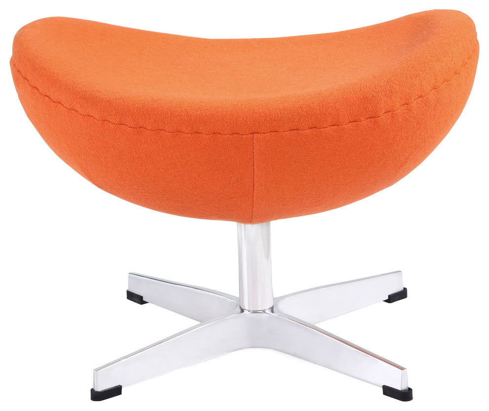 Modern Contemporary Living Room Wool Ottoman Orange