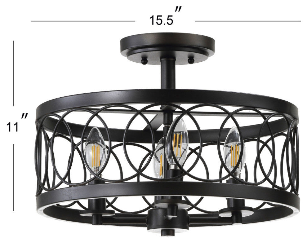 Sylvain Metal LED Semi-Flush Mount, Oil Rubbed, Oil Rubbed Bronze