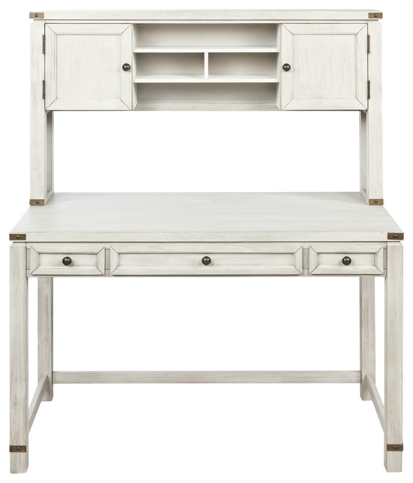 Baton Rouge Desk With Hutch, Champagne Oak