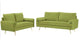 Modern Velvet Living Room Set: Sofa and Loveseat with Sleek Golden Legs, Olive Green
