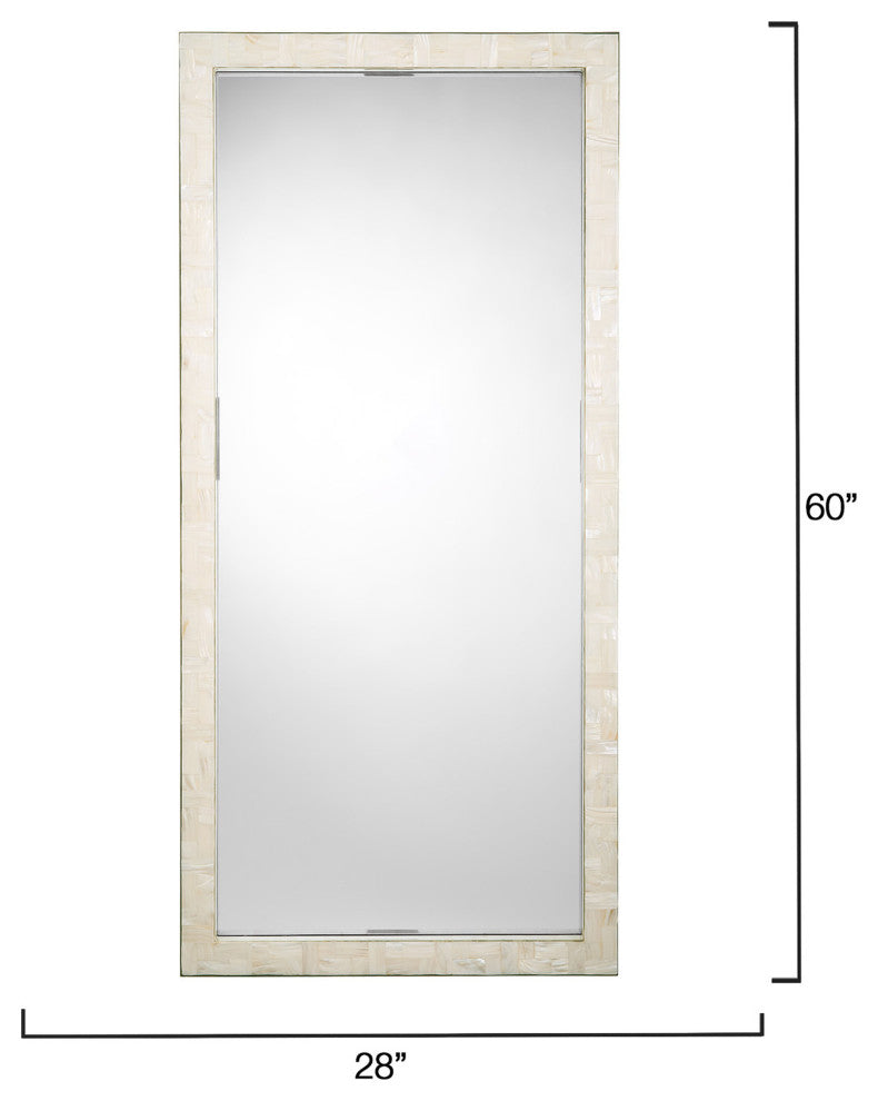 Monroe Mother of Pearl Rectangle Floor Mirror