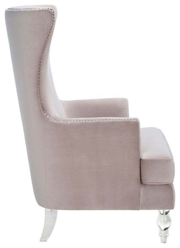 Safavieh Couture Geode Modern Wingback Chair, Pale Taupe