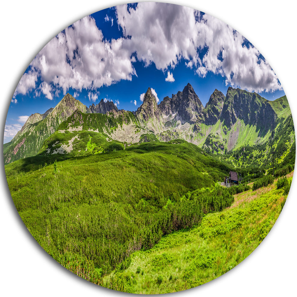 Green Tatras Mountains Panorama, Landscape Round Wall Art, 38"