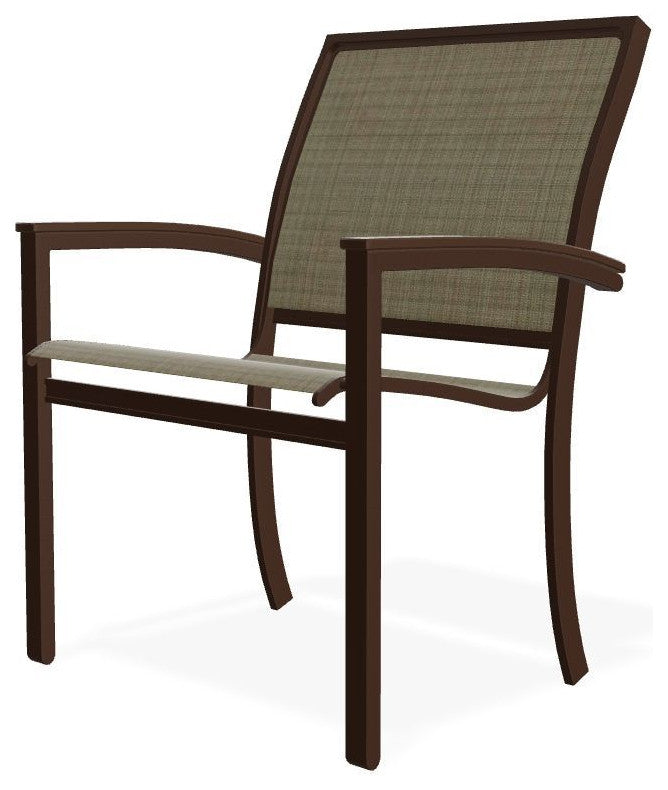 Bazza Sling Stackable Outdoor Dining Chair, Elevation Stone/Kona