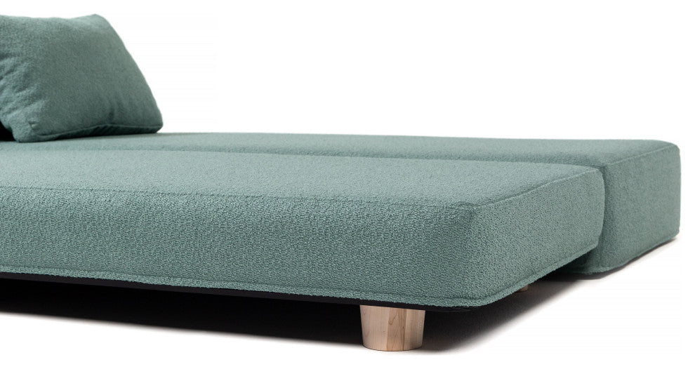 Jaxx Avida Daybed, Fold Out Queen Sleeper / Lounger Premium Boucle, Boucle Green