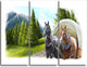 "Road in Mountains With Horses" Metal Wall Art, 3 Panels, 36"x28"
