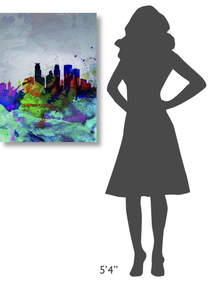 "Minneapolis Watercolor Skyline" Fine Art Print