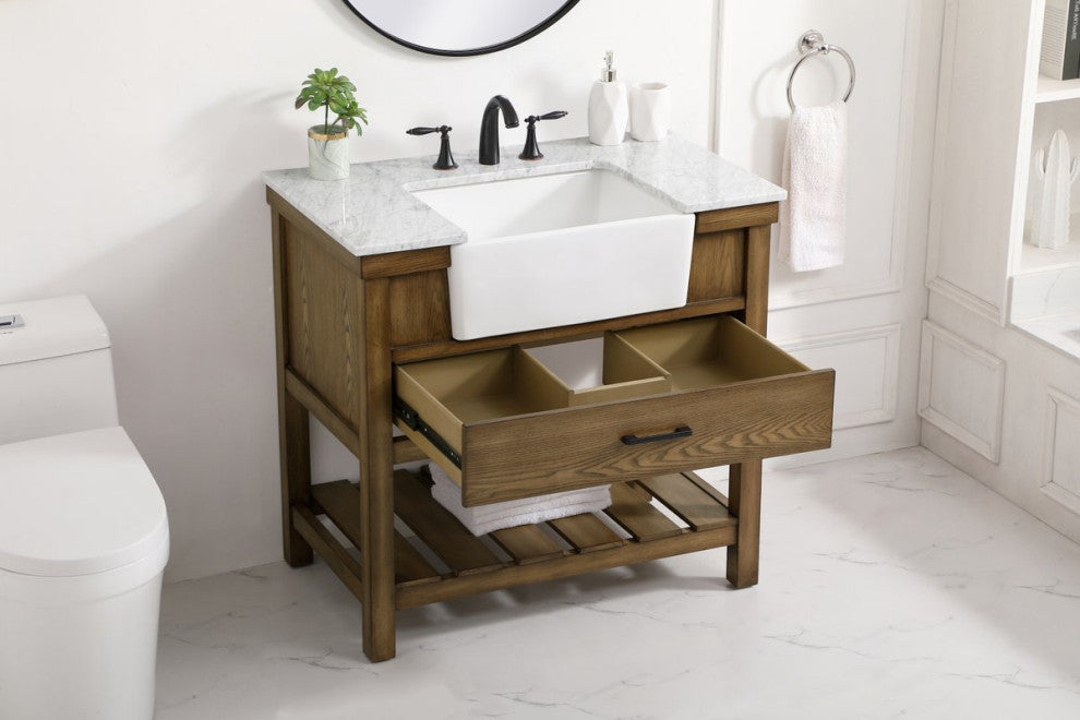 Home Living 22" Farmhouse Driftwood-Light Bathroom Vanity