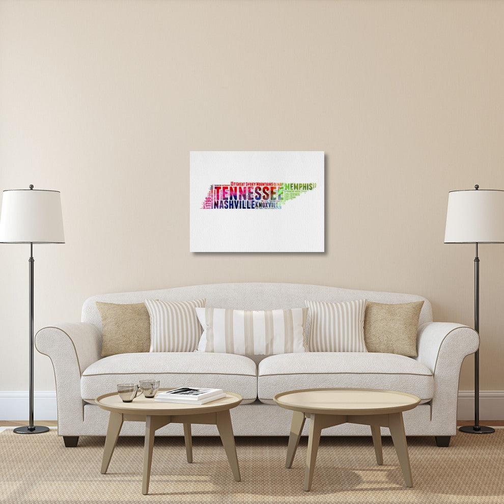 "Tennessee Watercolor Word Cloud" Fine Art Print