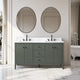 Vanity Art Freestanding Vanity, Vintage Green, 60", Double Sink, Matte Black