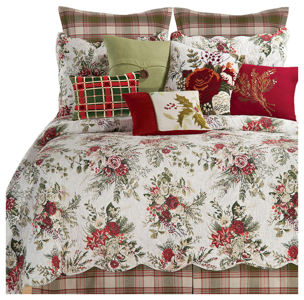 Jardin Rouge King 10 Piece Quilt Ensemble by April Cornell