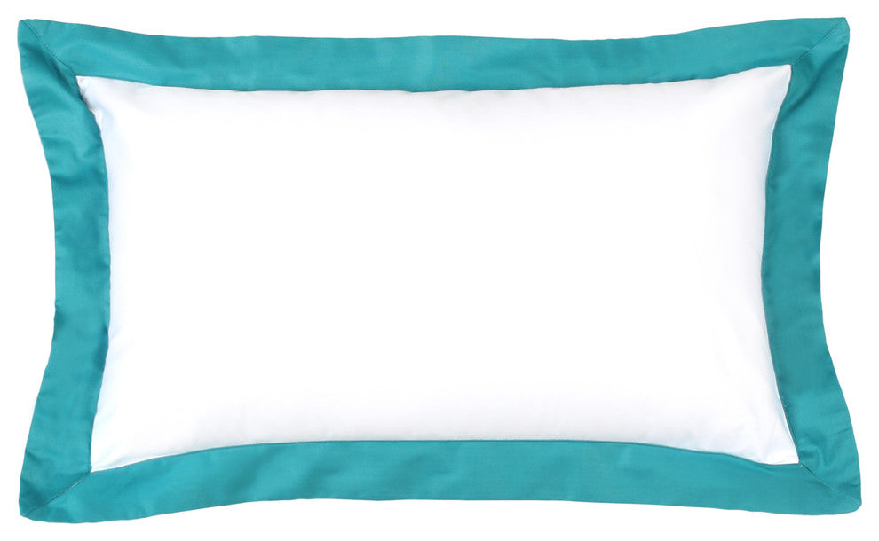 Turquoise Flange Sham Pillow Cover, 12"x20"
