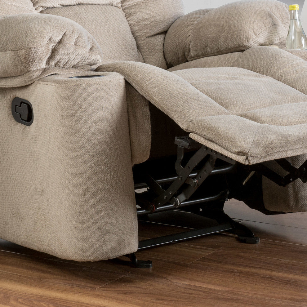 GDF Studio Raymond Latte Beige Fabric Glider Recliner Club Chair