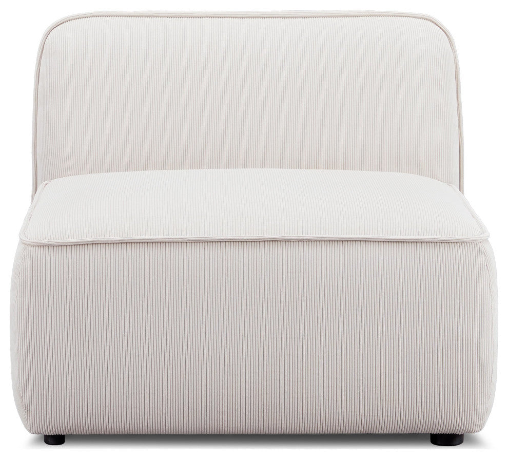 Travie Armless Chair, White Sand