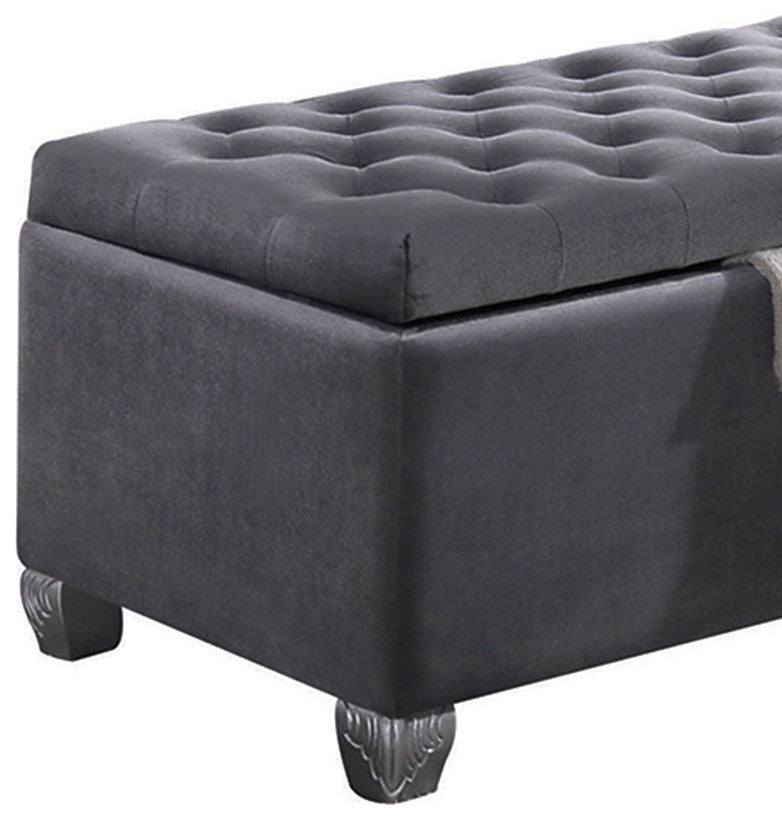 Rebekah Storage Bench, Gray Fabric