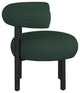 Bordeaux Boucle Fabric Upholstered Accent Chair, Green, Matte Black Finish