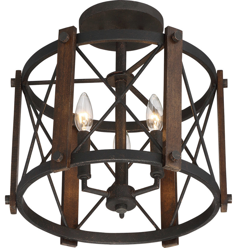 Quoizel Baron Three Light Semi-Flush Mount BRO1715MK
