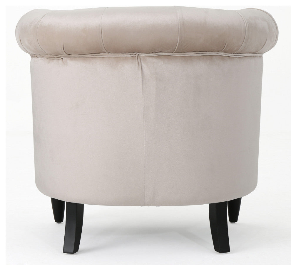 GDF Studio Aries New Velvet Tub Style Club Chair, Champagne