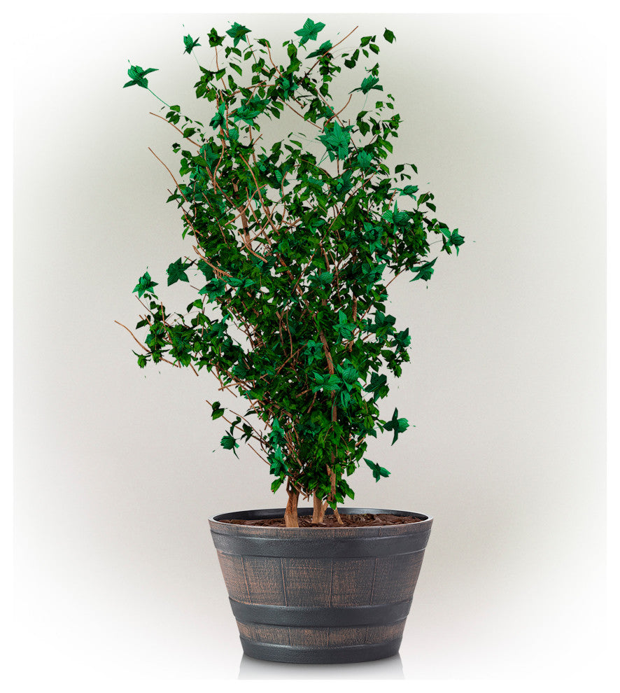 Barrel Planter, Bronze, Small, 18"