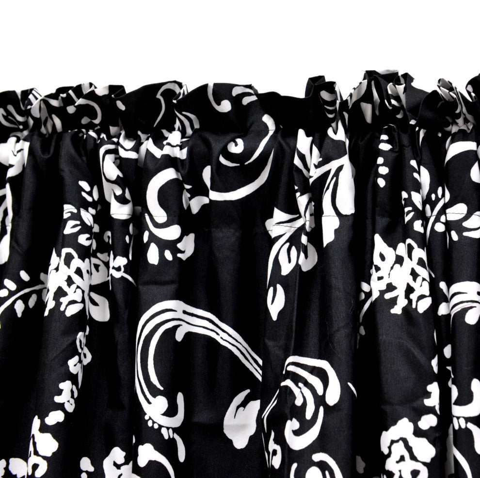 LA Boheme 2 Piece Curtain Set, Black, 60" X 84"