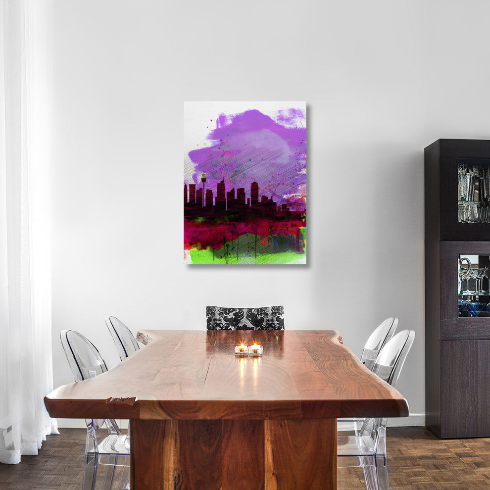 "Sydney Watercolor Skyline 2" Fine Art Print