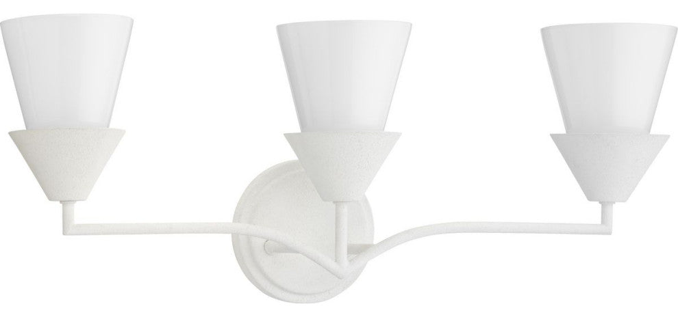 Pinellas Collection Three-Light Contemporary Vanity Light, White Plaster