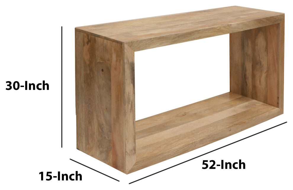 Keli 52" Mango Wood Sideboard Console Table Open Cube 1 Shelf Natural Brown