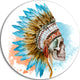 Ethnic Skull, Digital Round Wall Art, 23"
